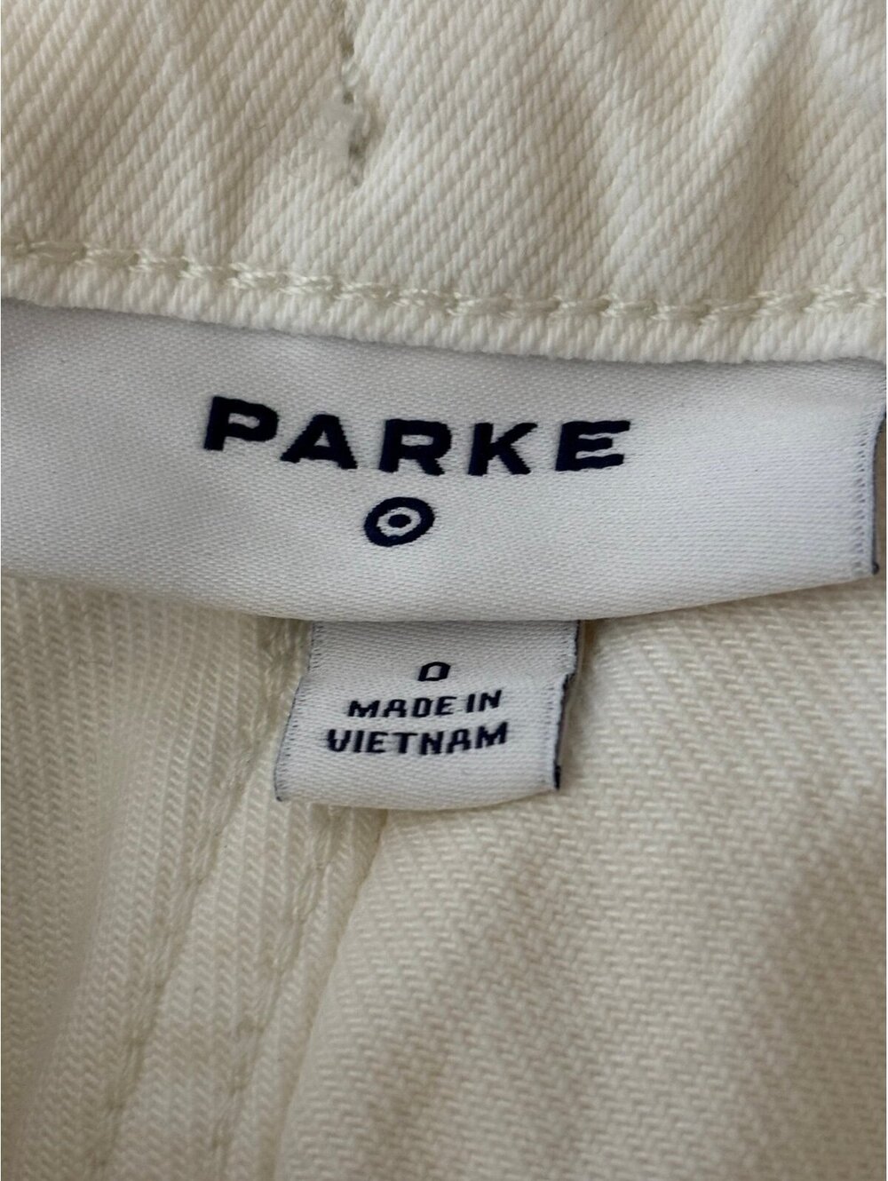 Parke x Target Women's Mid-Rise Drawstring Baggy Jeans in a cream finish - Picture 4 of 6